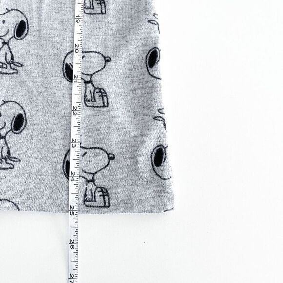 Peanuts Snoopy Women's All Over Print Long Sleeve Sleep Pullover Top Gray Medium - Picture 6 of 7
